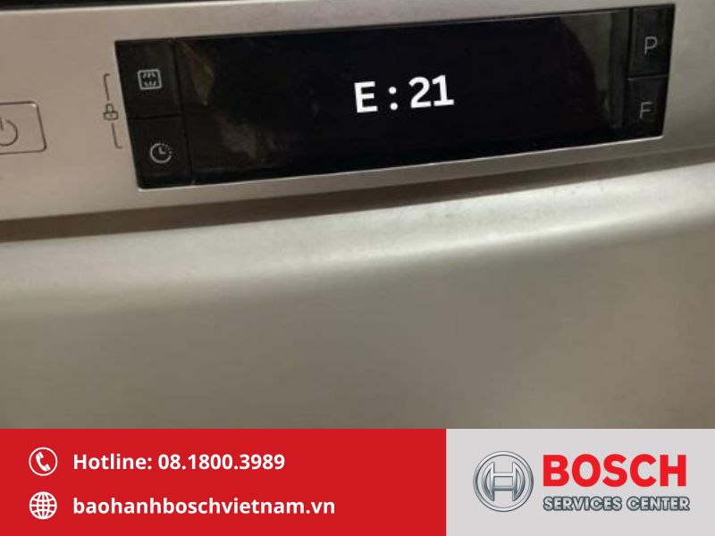 Lỗi E21 báo sự cố bơm tuần hoàn hoặc thiếu nước sau giai đoạn nạp nước