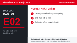 Máy giặt Bosch báo lỗi E02 - nguyên nhân chính và cách xử lý