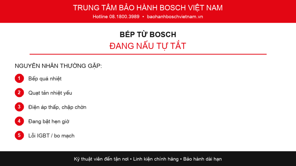 bếp từ bosch đang nấu tự tắt